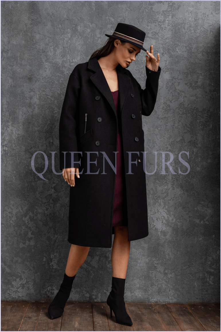 Двухбортное классическое пальто с поясом, 110 см, модель П-23, размер 42, цена, фото