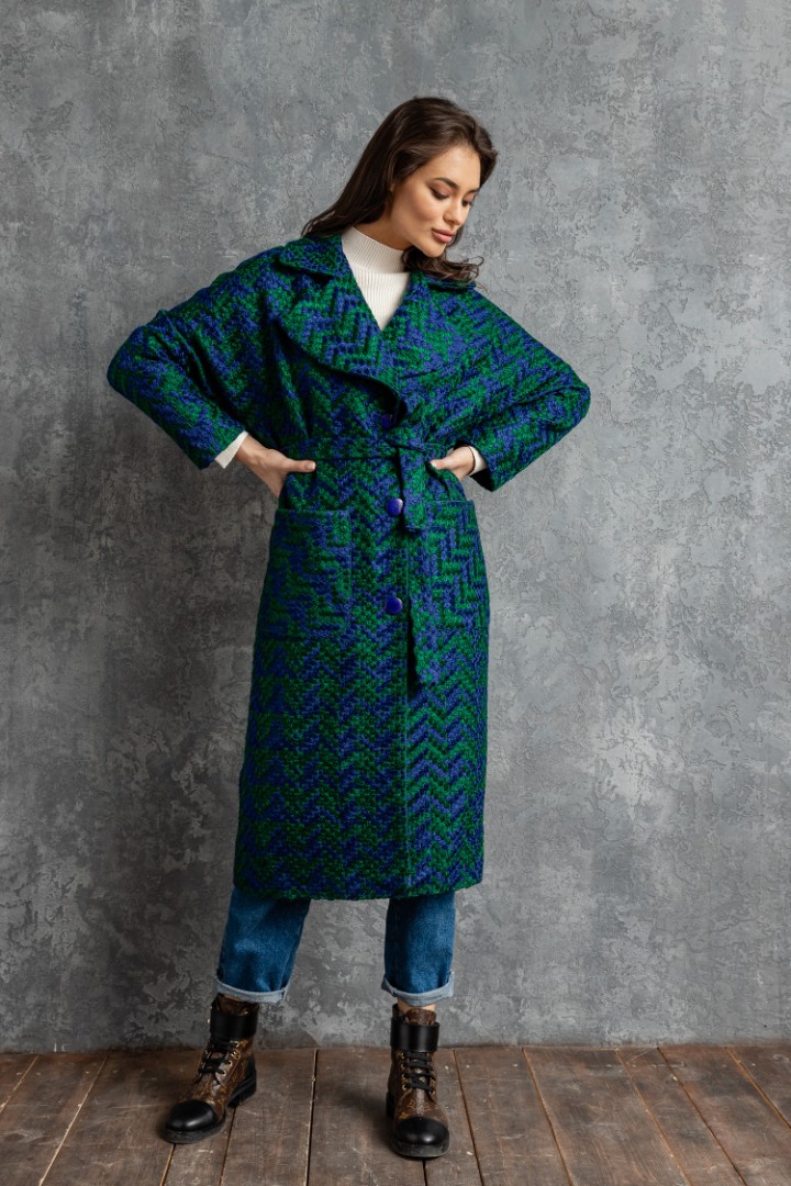 Классическое итальянское прямое пальто с поясом на талии, модель пальто ММ-26 40 размера, цена, фото