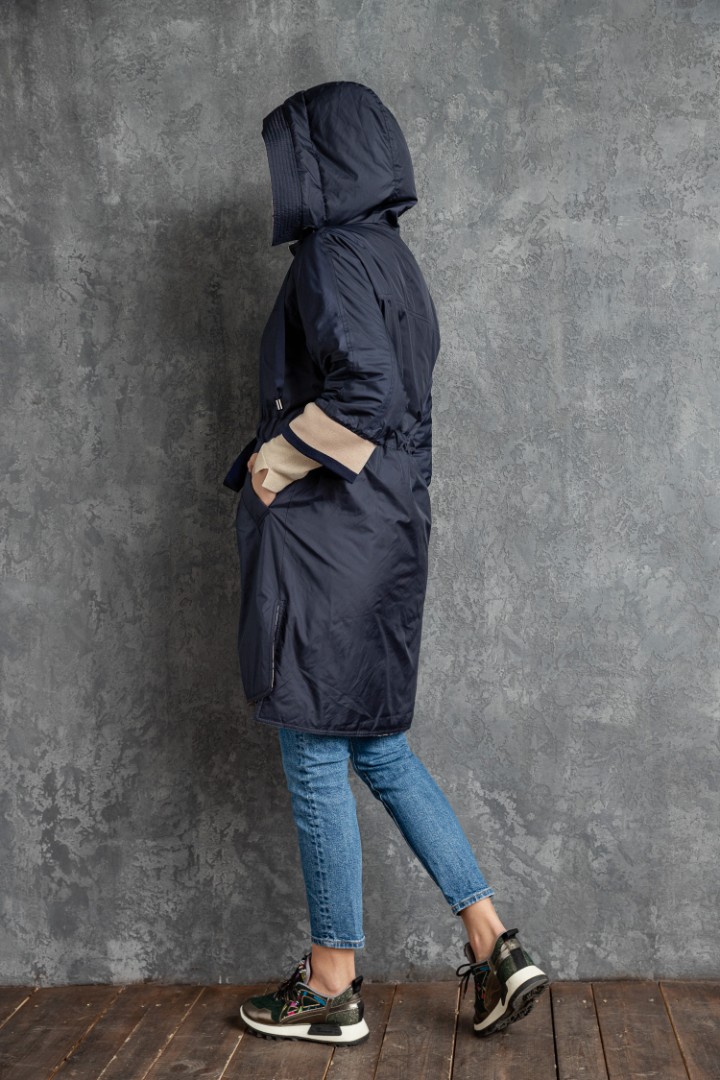 Модный женский плащ с капюшоном, модель ММ - 17 (весна, осень), размер 42