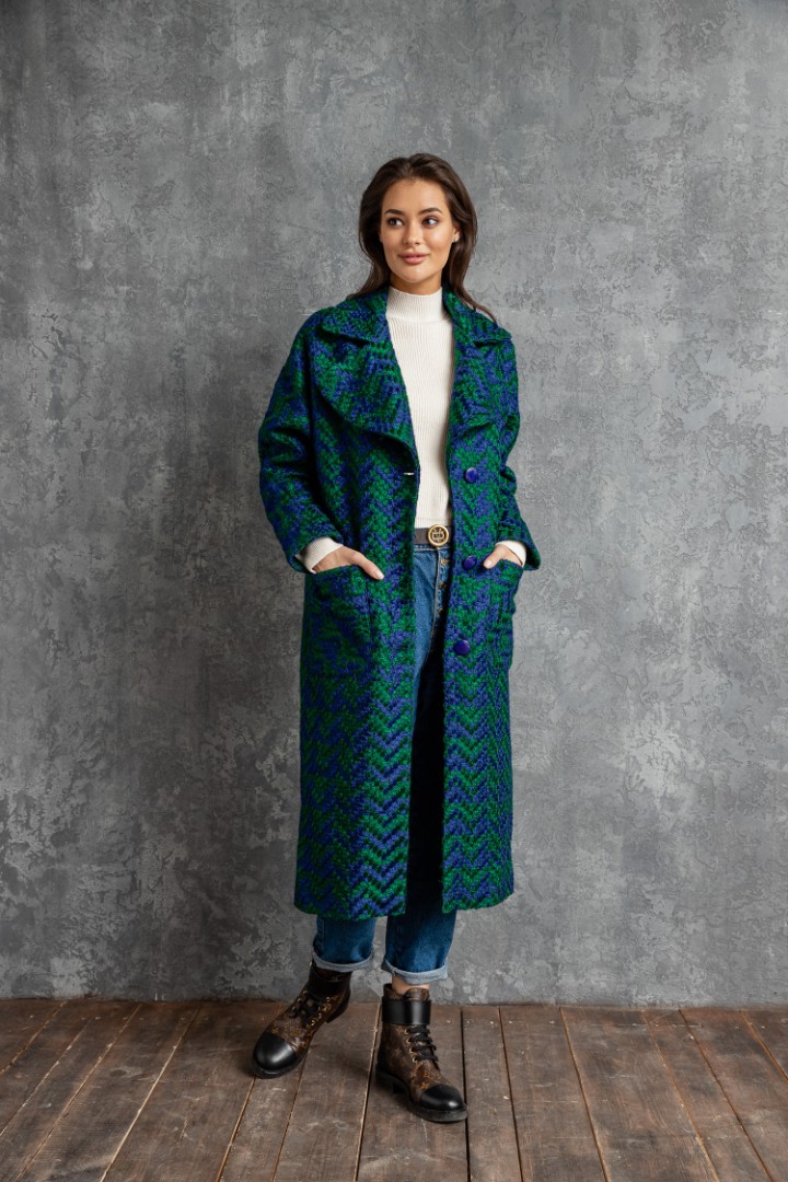 Классическое итальянское прямое пальто с поясом на талии, модель пальто ММ-26 42 размера, цена, фото