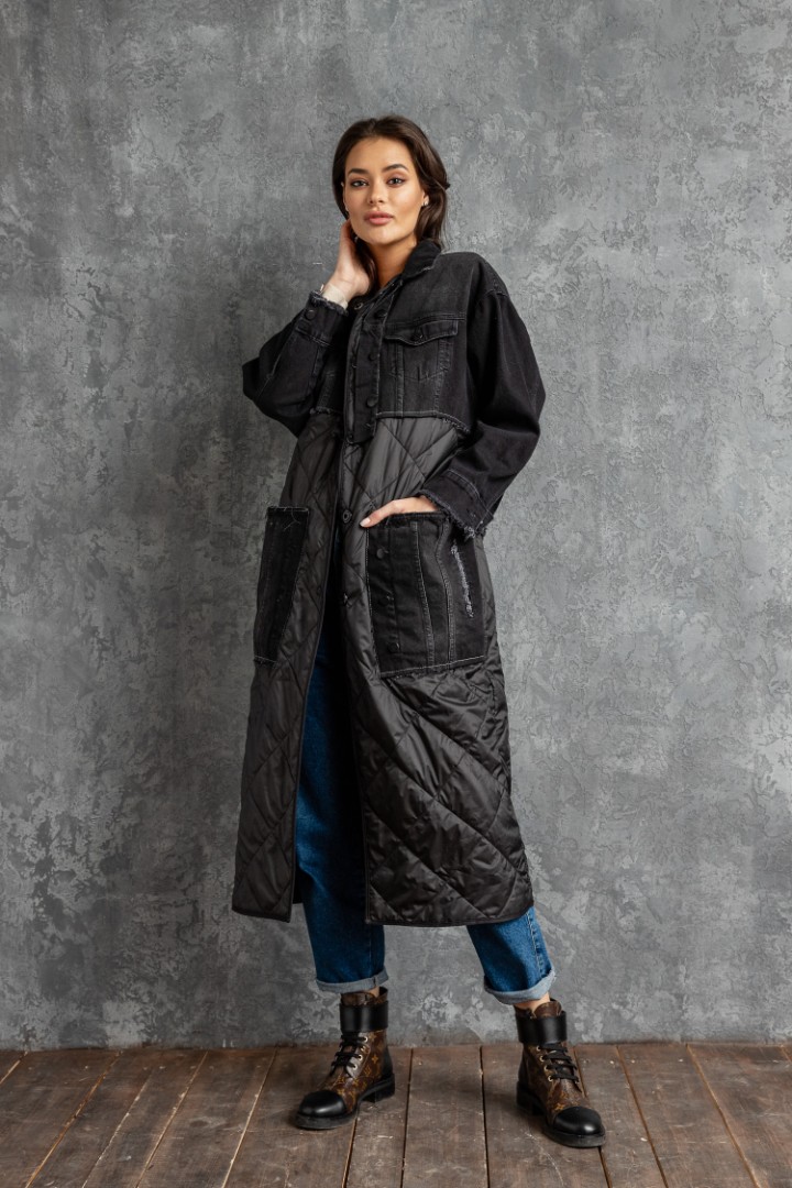 Джинсовое пальто, модель пальто ММ-24 44 размера, цена, фото