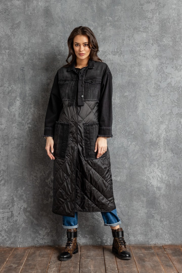 Джинсовое пальто, модель пальто ММ-24 48 размера, цена, фото