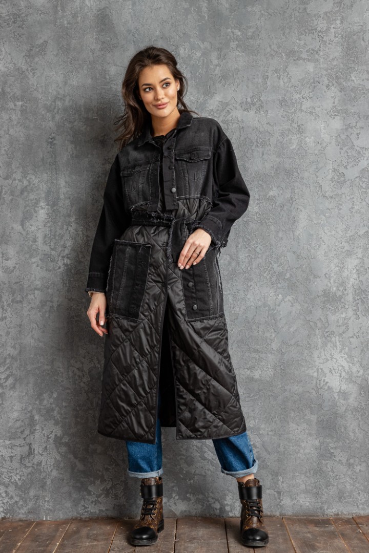 Джинсовое пальто, модель пальто ММ-24 52 размера, цена, фото