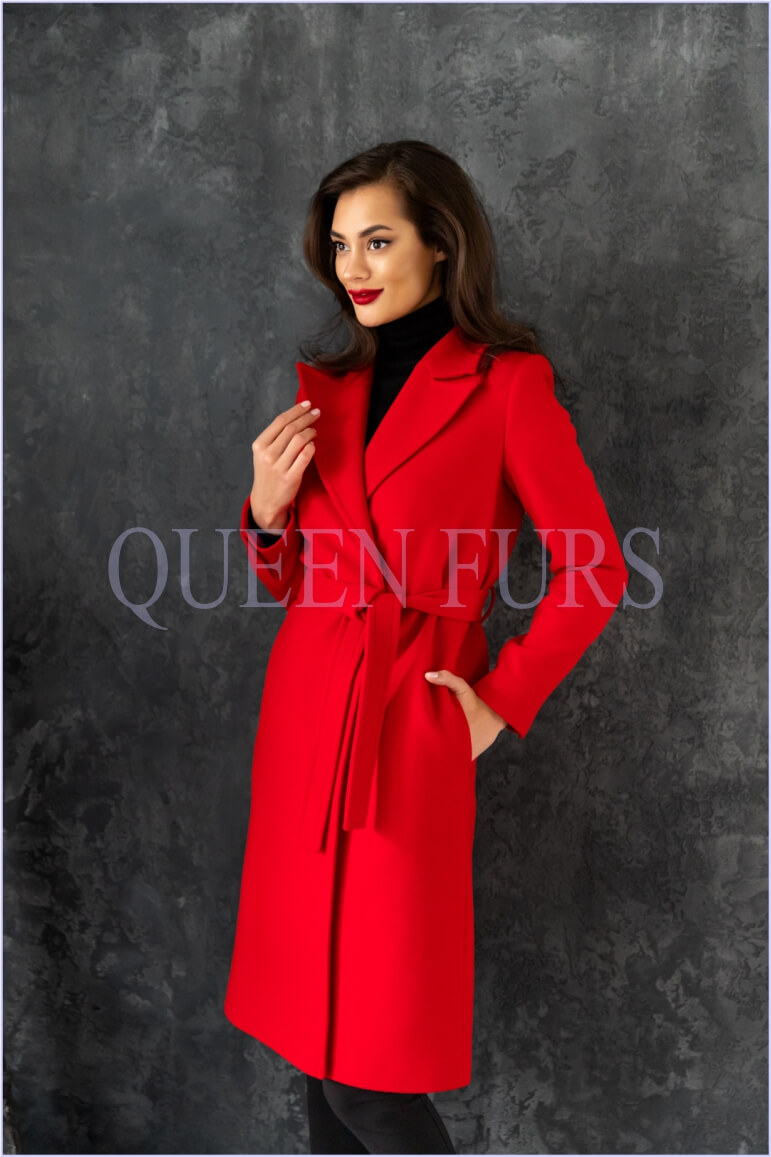 Пальто красное, модель П-11, размер 54, цена, фото