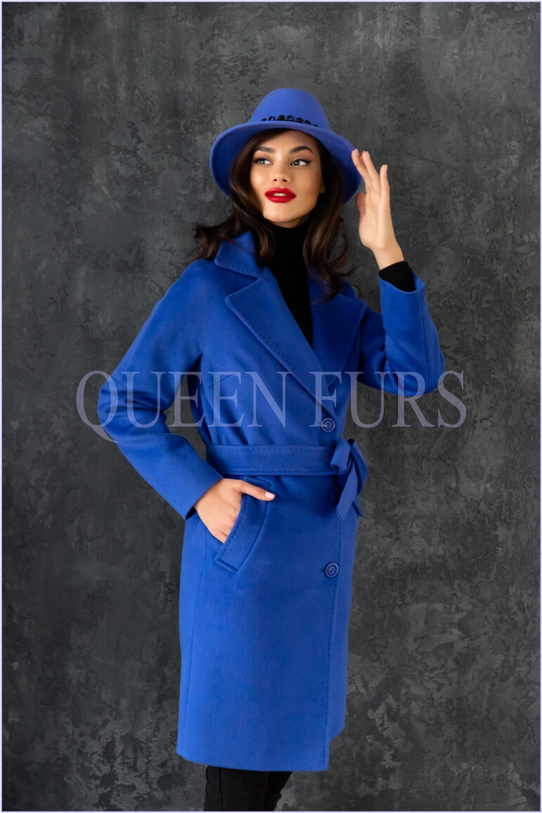 Пальто ярко синее, модель П-12, размер 46, цена, фото